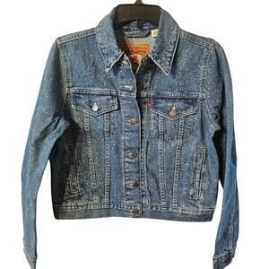 Levi's NWT Women's Original Trucker Jacket - Night School Paint Splatter - Small